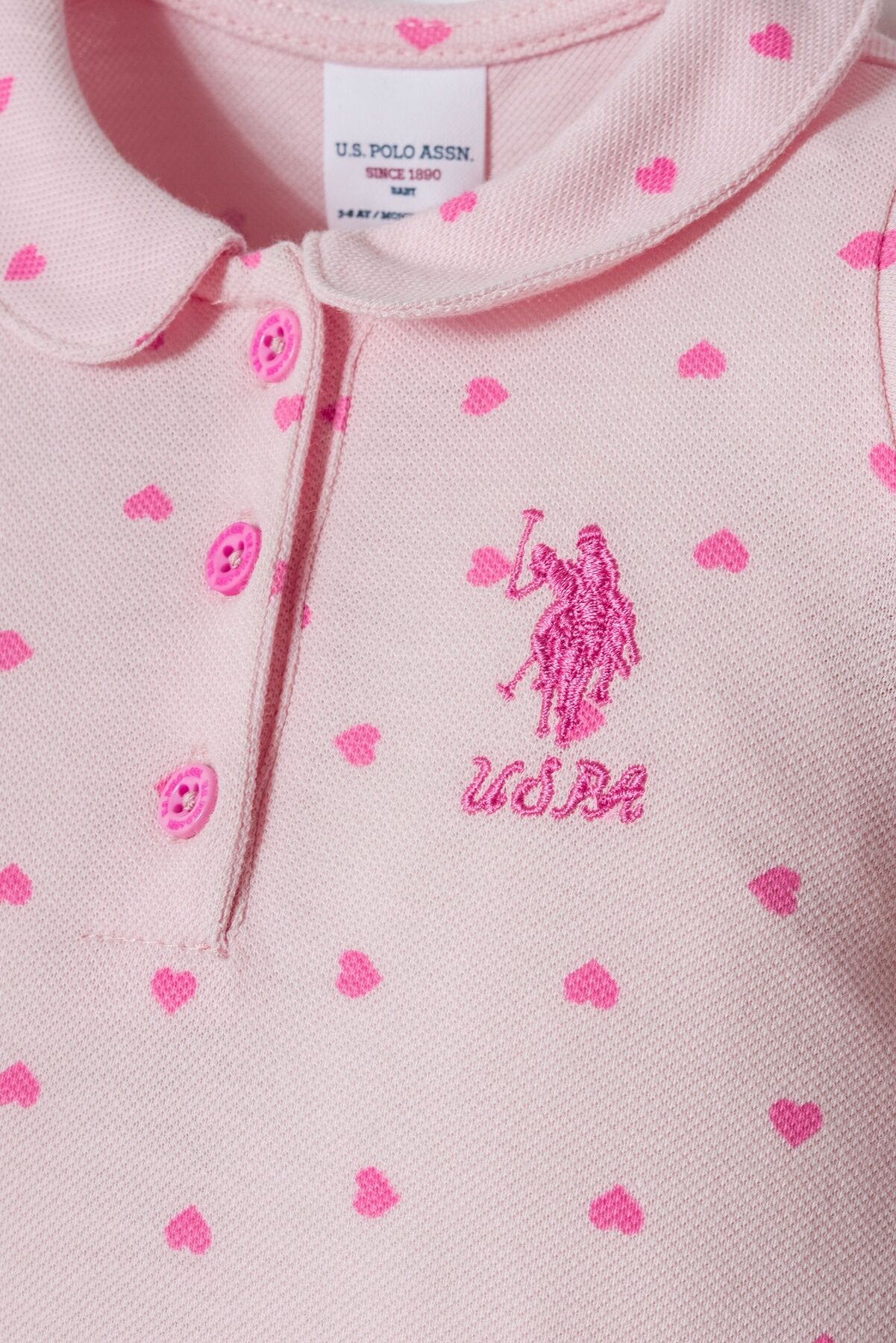 U.S. Polo Assn - U.S. Polo Assn. Kız Bebek Pembe Tulum (1)