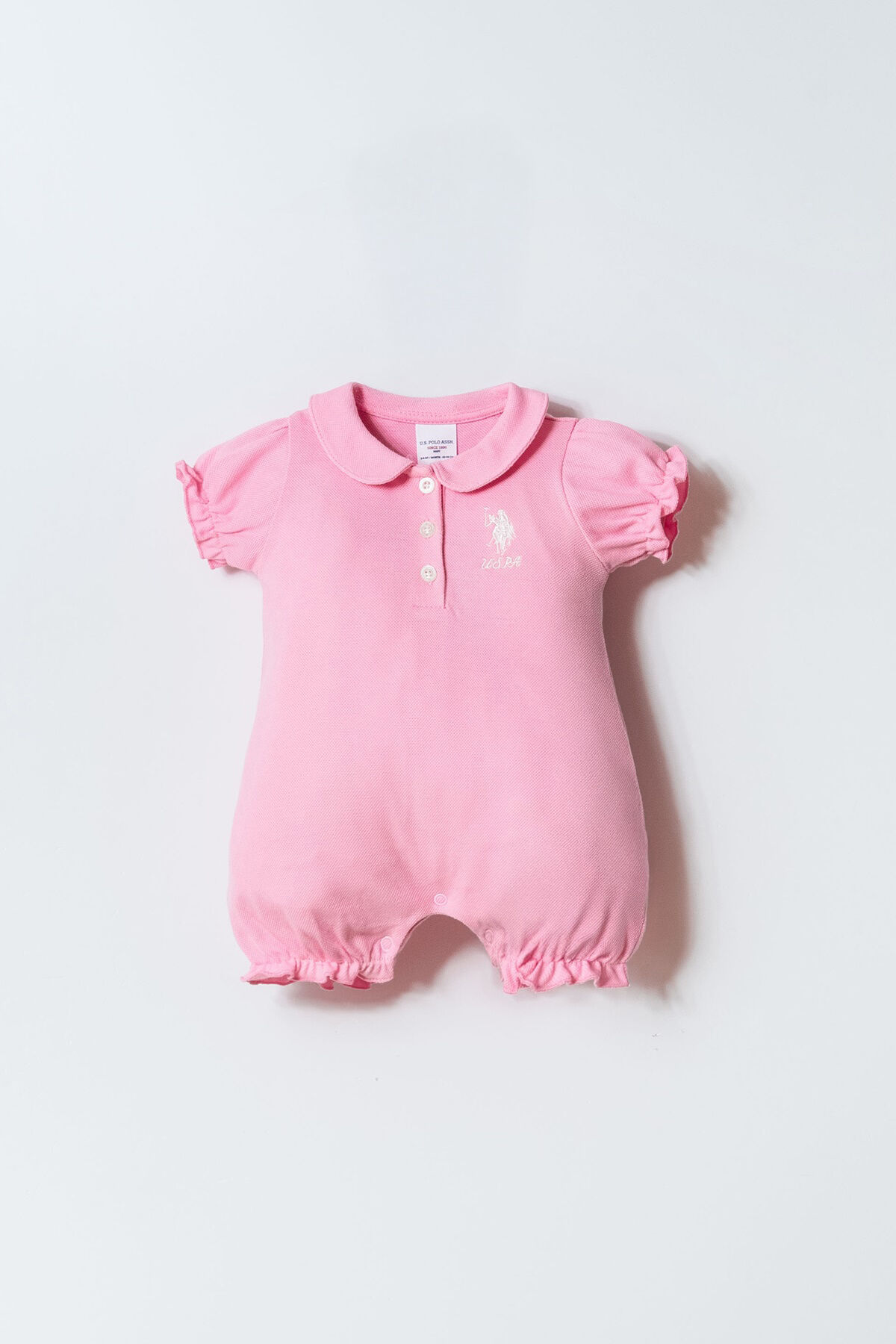 U.S. Polo Assn - U.S. Polo Assn. Kız Bebek Pembe Tulum