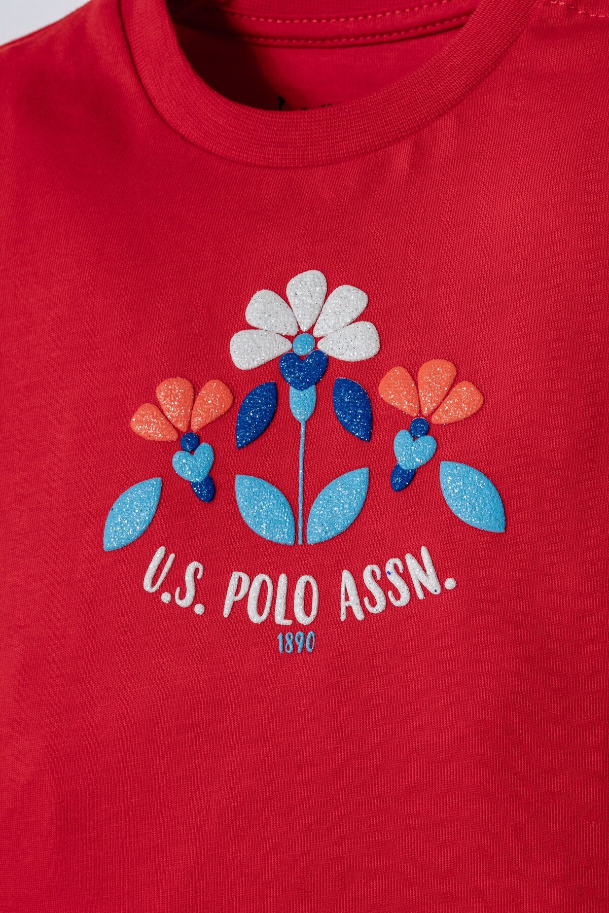 U.S. Polo Assn - U.S. Polo Assn. Kız Bebek Kırmızı Şort Takım (1)