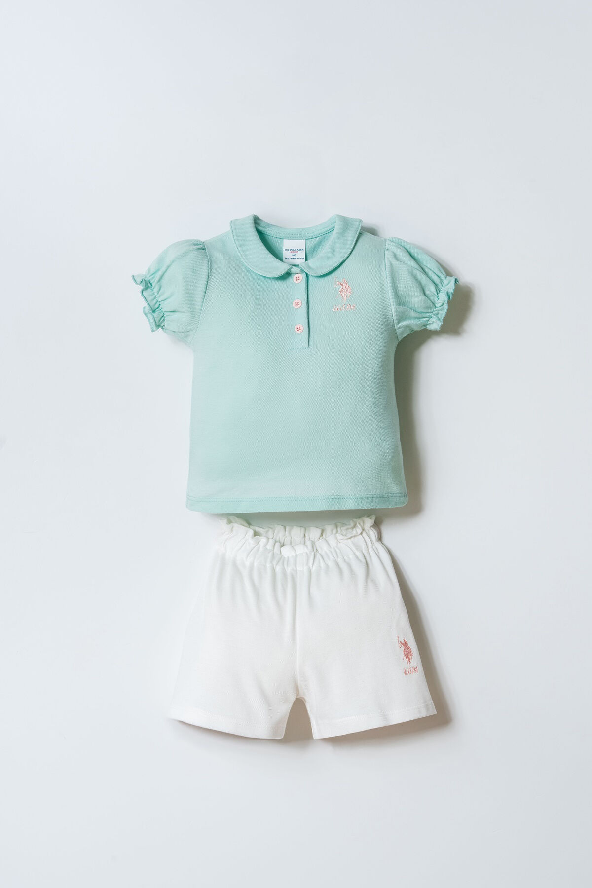 U.S. Polo Assn - U.S. Polo Assn. Kız Bebek Yeşil Şort Takım