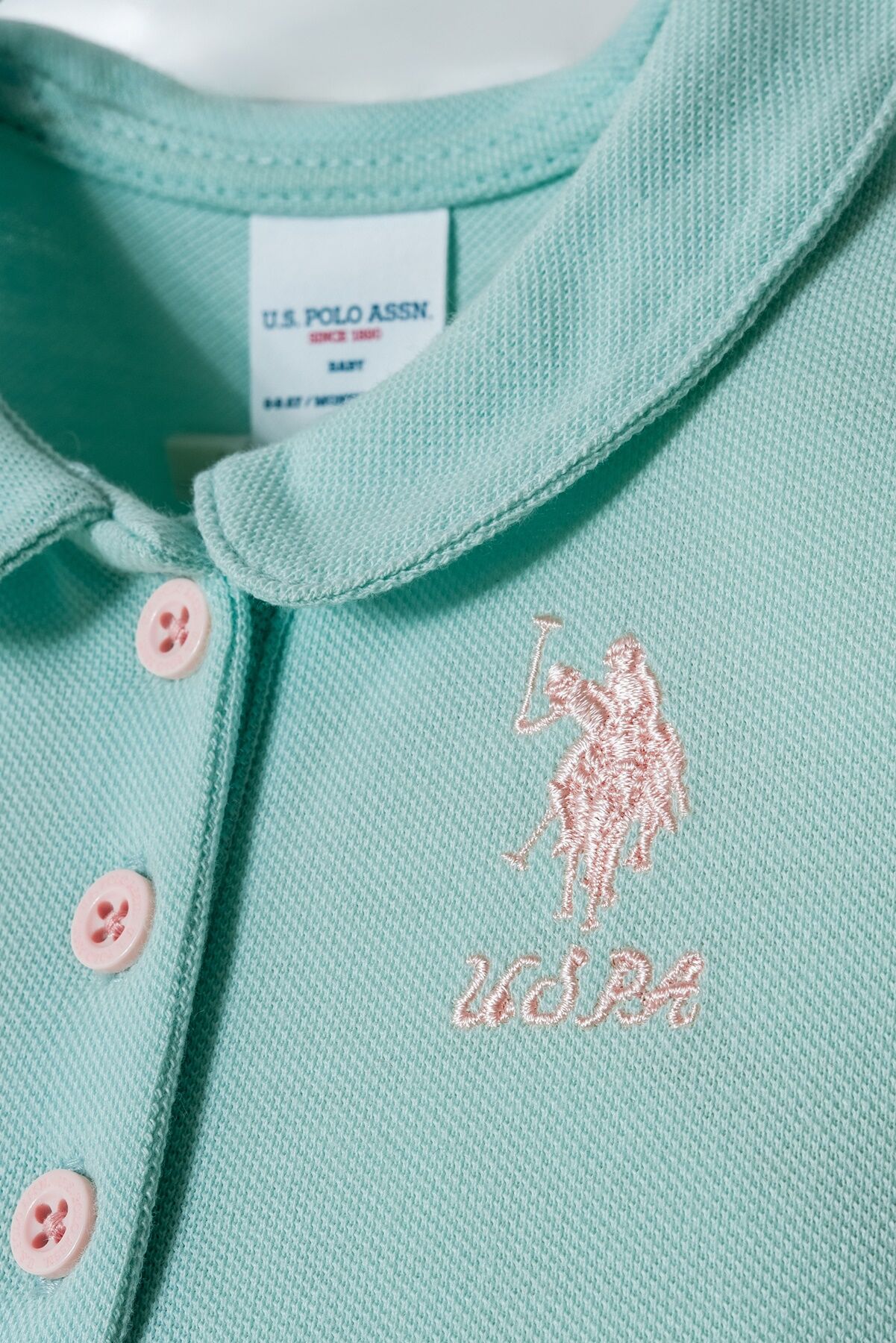 U.S. Polo Assn - U.S. Polo Assn. Kız Bebek Yeşil Şort Takım (1)