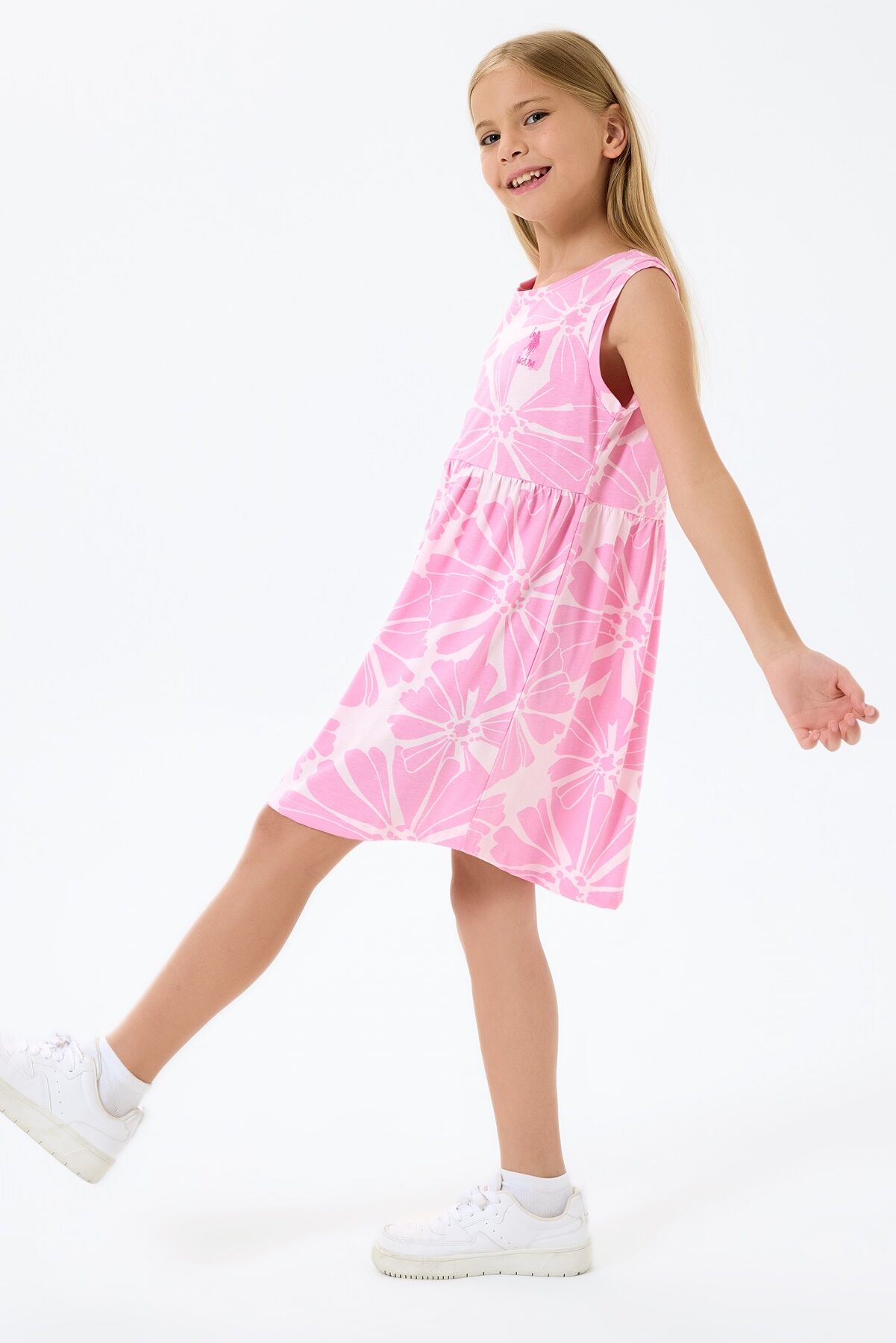 U.S. Polo Assn - U.S. Polo Assn. Kız Çocuk Pembe Elbise (1)