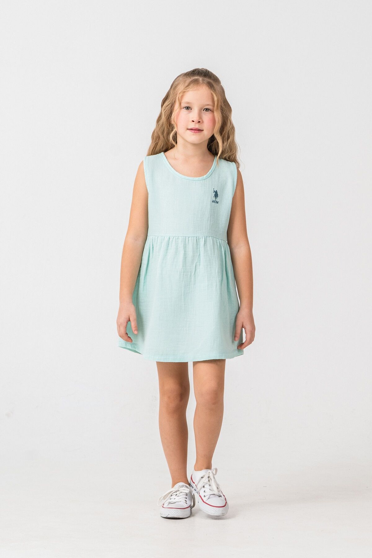 U.S. Polo Assn - U.S Polo Assn. Kız Çocuk Yeşil Elbise (1)