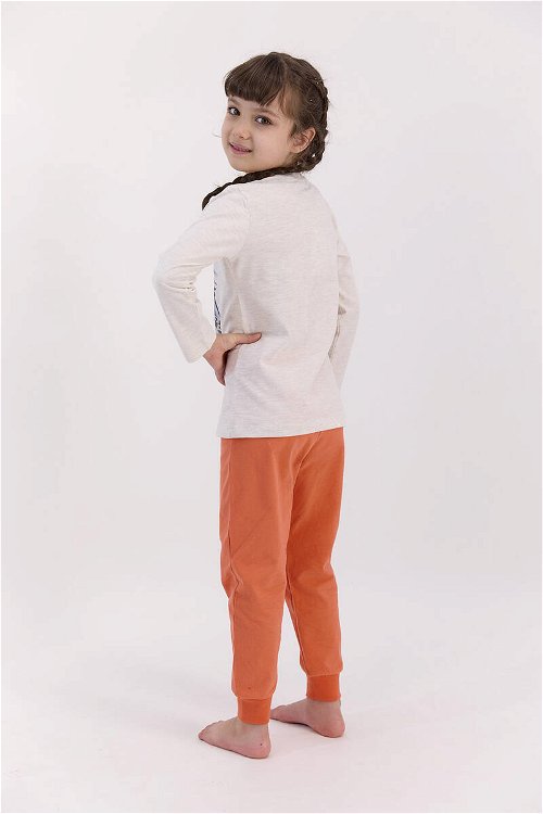 U.S. Polo Assn Kremmelanj Kız Çocuk Uzun Kol Ribanalı Pijama Takımı