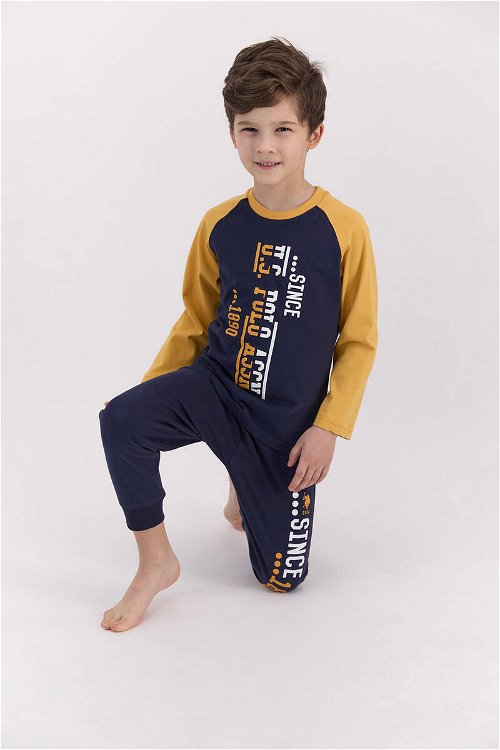 U.S. Polo Assn Lacivert Hardal Erkek Çocuk Pijama Takımı