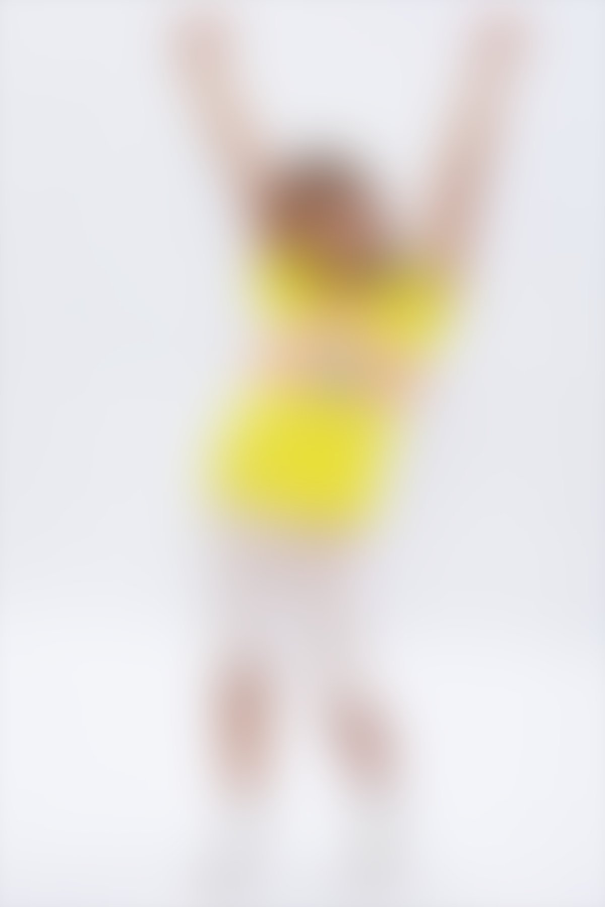 U.S. Polo Assn - U.S. Polo Assn Limon Sarısı Kız Çocuk Bisiklet Yaka Bermuda Tayt Takım