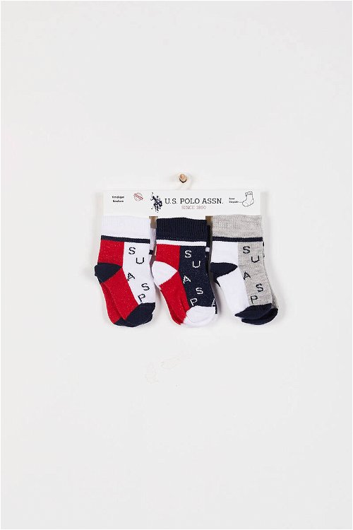 U.S. Polo Assn Lisanslı Alphabet Lacivert Erkek Bebek Çorap