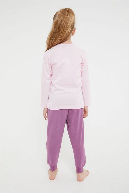U.S. Polo Assn Lisanslı Classic Pembe Kız Çocuk Uzun Kol Pijama Takım