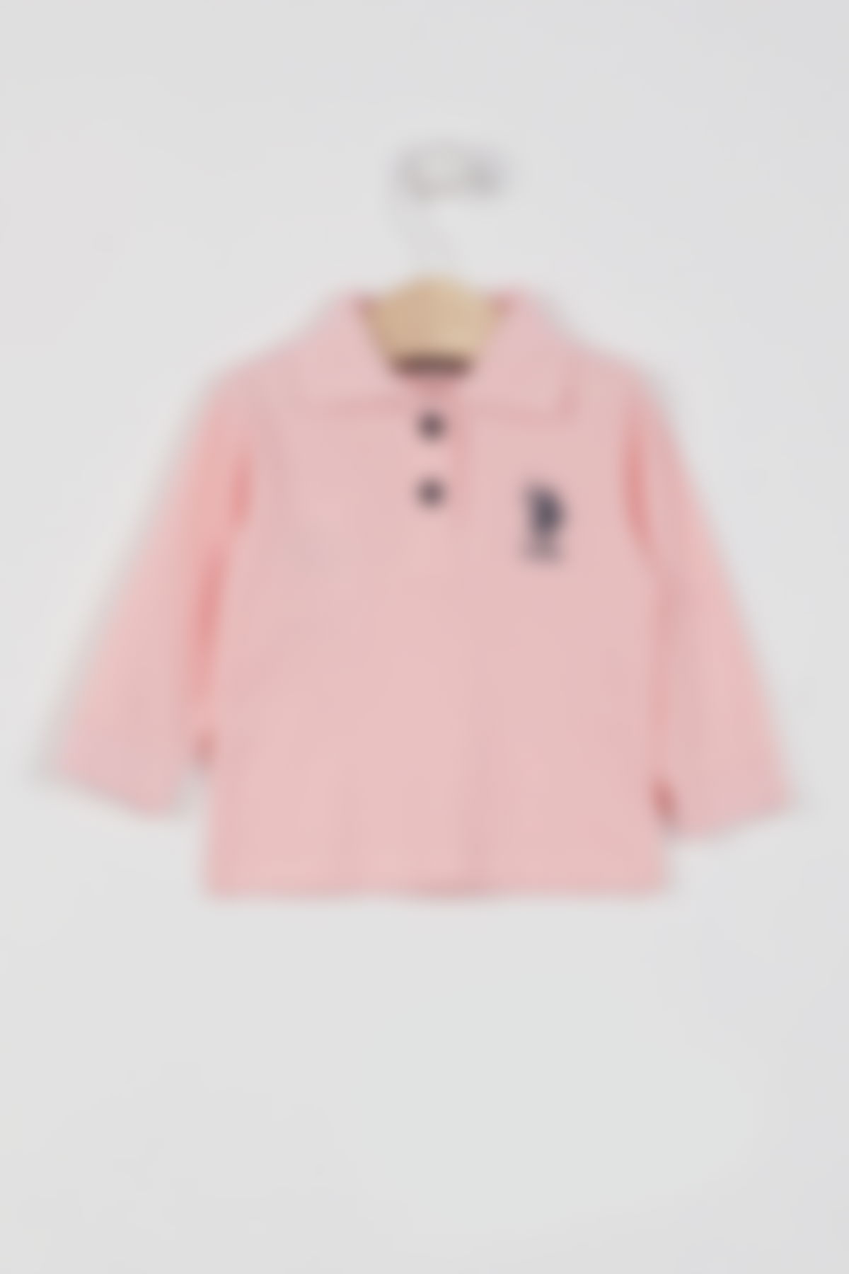 U.S. Polo Assn - U.S. Polo Assn Lisanslı Classic Pembe Bebek Uzun Kol Yakalı Sweatshirt