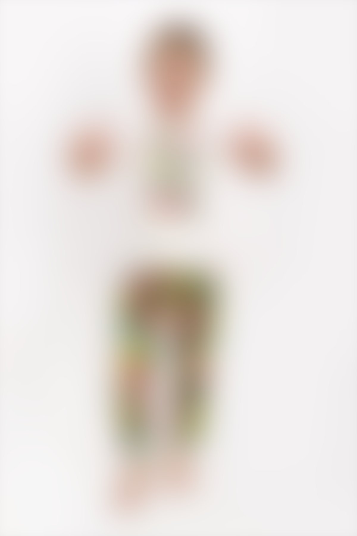 U.S. Polo Assn - U.S. Polo Assn Lisanslı Floral Pattern Vanilya Kız Çocuk Kısa Kol Pijama Takımı