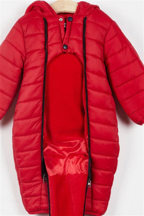U.S. Polo Assn Lisanslı Kırmızı Bebek Kozmonot Mont