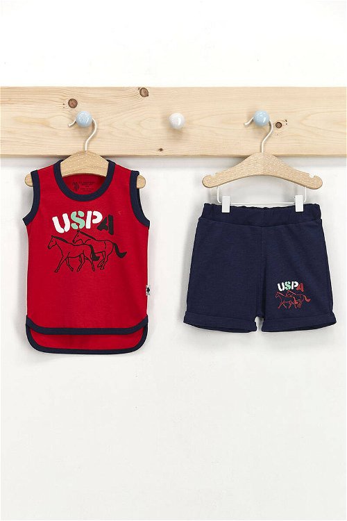 U.S. Polo Assn Lisanslı Kırmızı Erkek Bebek Atlet Takım