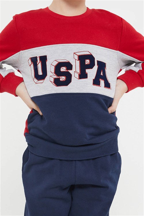 U.S. Polo Assn Lisanslı Kırmızı Erkek Çocuk Ribanalı Eşofman Takım