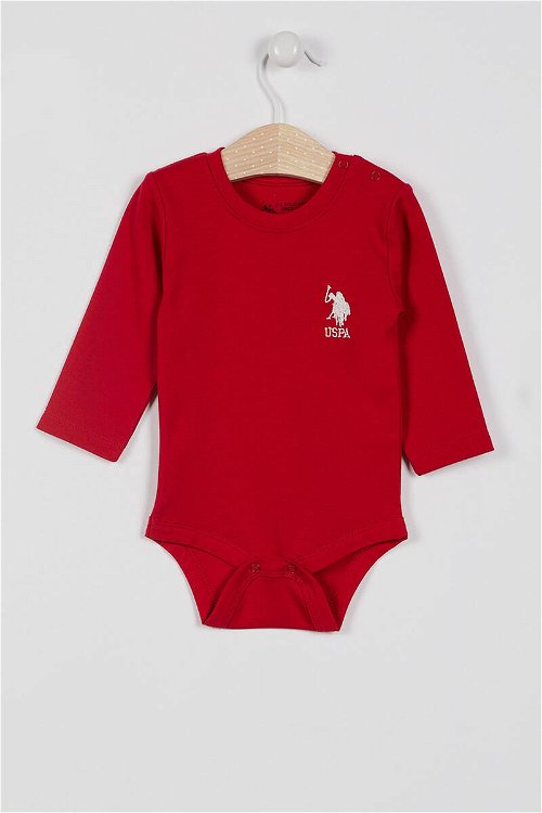 U.S. Polo Assn Lisanslı Kırmızı Bebek Uzun Kol Body Zıbın