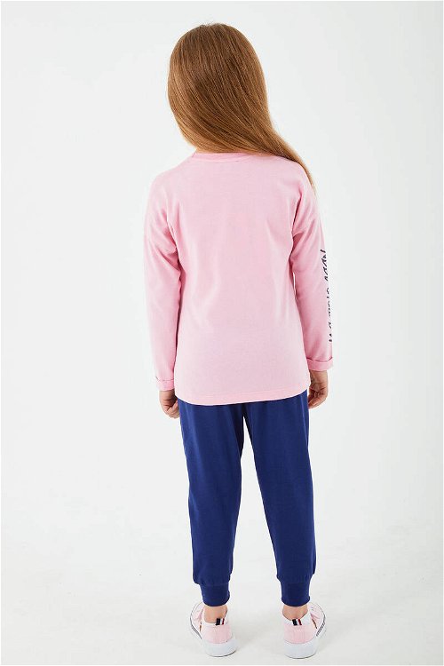 U.S. Polo Assn Lisanslı Klasik Şeker Pembe Kız Çocuk Uzun Kol Pijama Takım