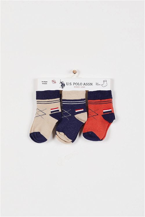 U.S. Polo Assn Lisanslı Kum Erkek Bebek Çorap