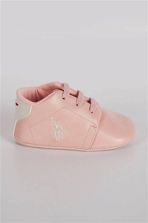 U.S. Polo Assn Lisanslı Pudra Bağcıklı Kız Bebek Ayakkabı