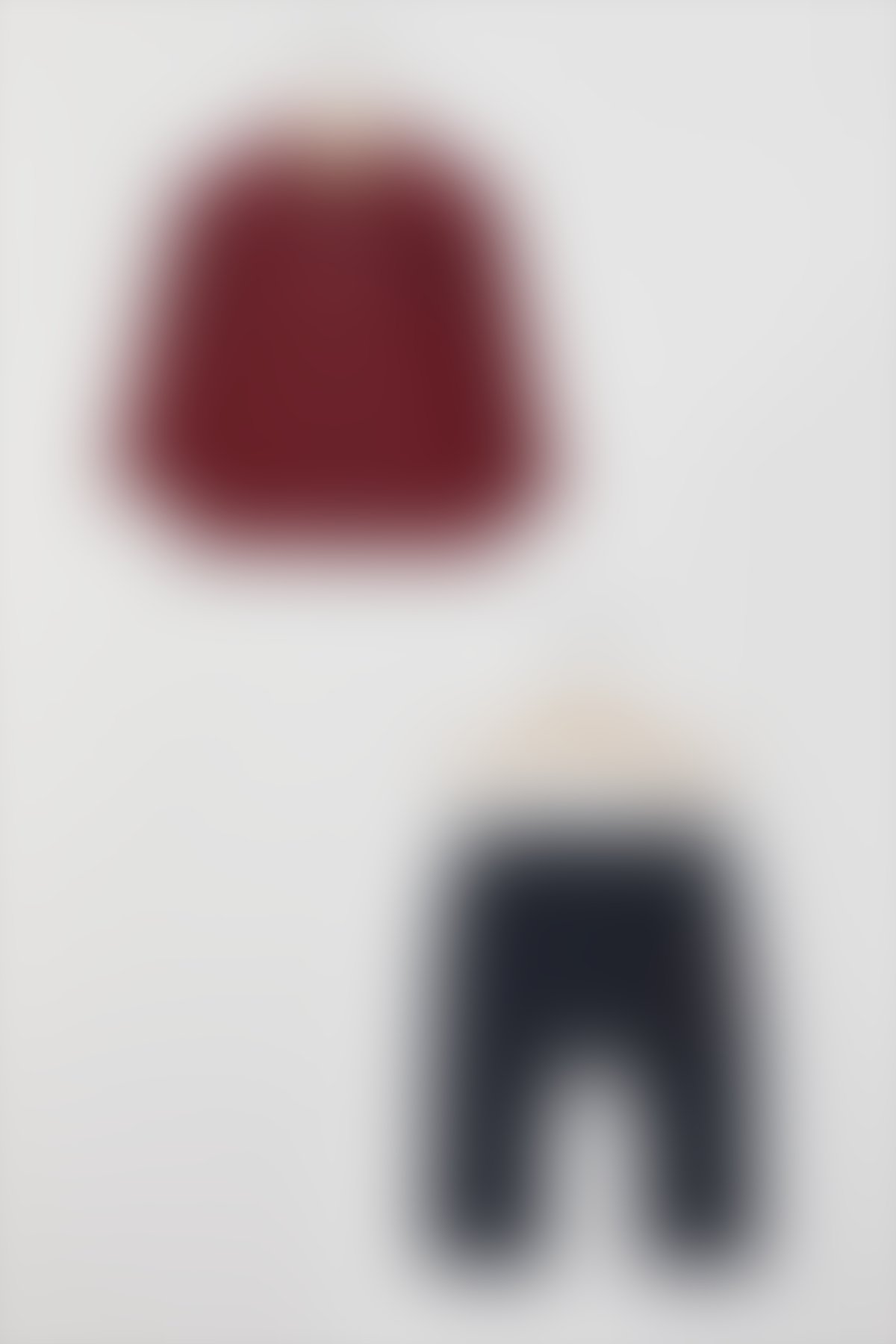 U.S. Polo Assn Bebek - U.S. Polo Assn Lisanslı Yakalı Bordo Erkek Bebek Uzun Kol Sweatshirt Takım