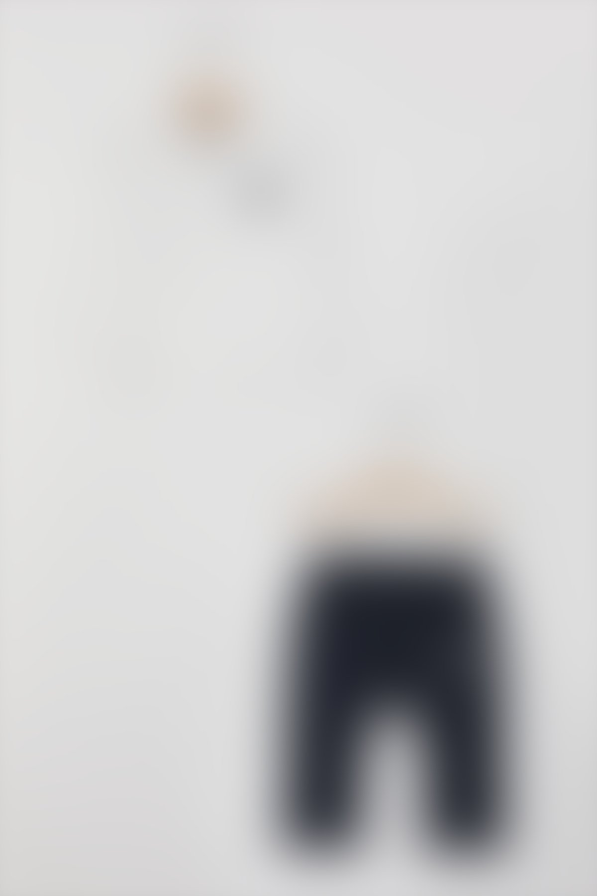 U.S. Polo Assn Bebek - U.S. Polo Assn Lisanslı Yakalı Krem Erkek Bebek Uzun Kol Sweatshirt Takım