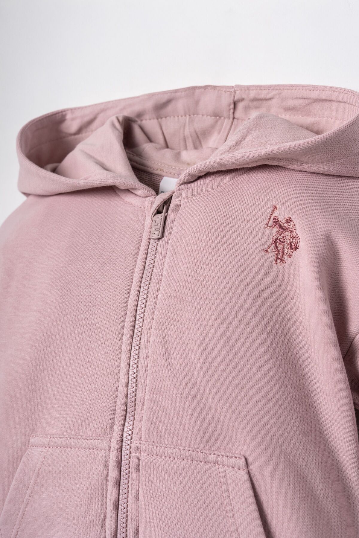 U.S POLO ASSN - U.S. Polo Assn. Nakışlı Kız Bebek Pembe Uzun Kol Pijama Takım USB3246-C-V4 (1)