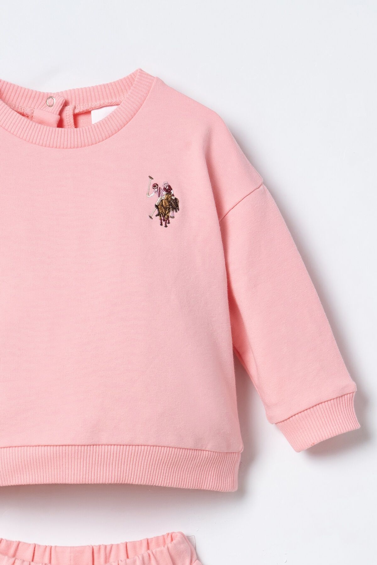 U.S POLO ASSN - U.S. Polo Assn. Nakışlı Kız Bebek Turuncu Uzun Kol Pijama Takım USB3245-C-V1 (1)