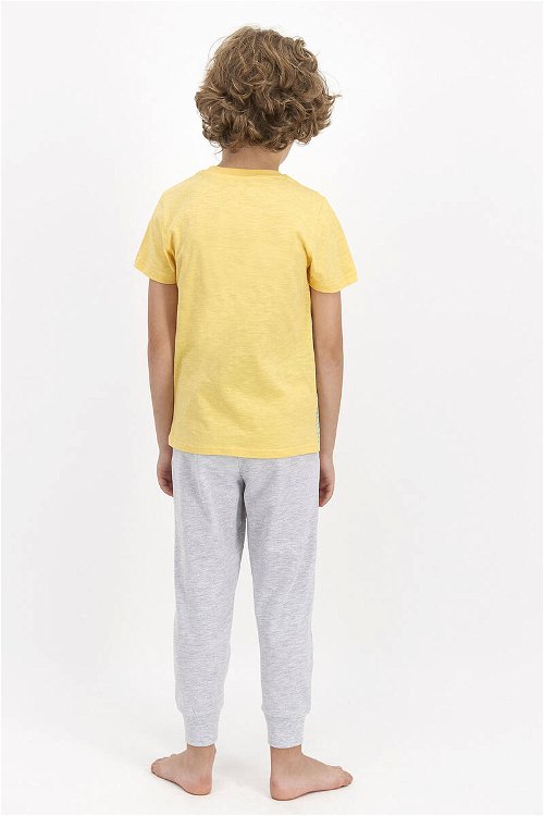 U.S. Polo Assn Soluk Sarı Genç Erkek Kısa Kol Pijama Takımı