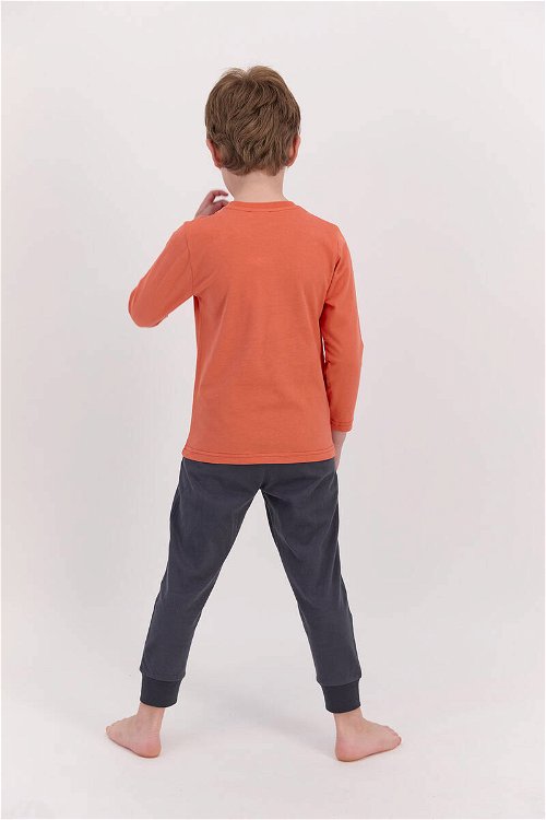 U.S. Polo Assn Turuncu Erkek Çocuk Ribanalı Pijama Takımı