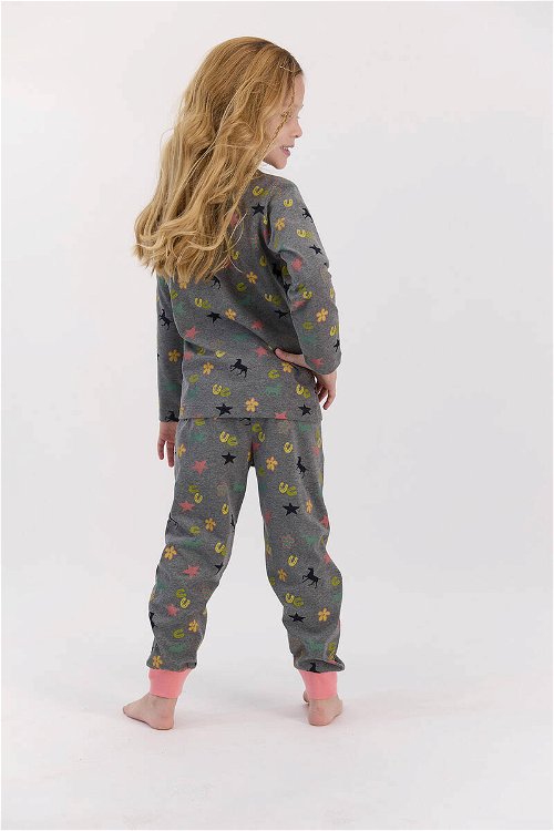U.S. Polo Assn Yıldızlı Açıkmelanj Kız Çocuk Pijama Takımı
