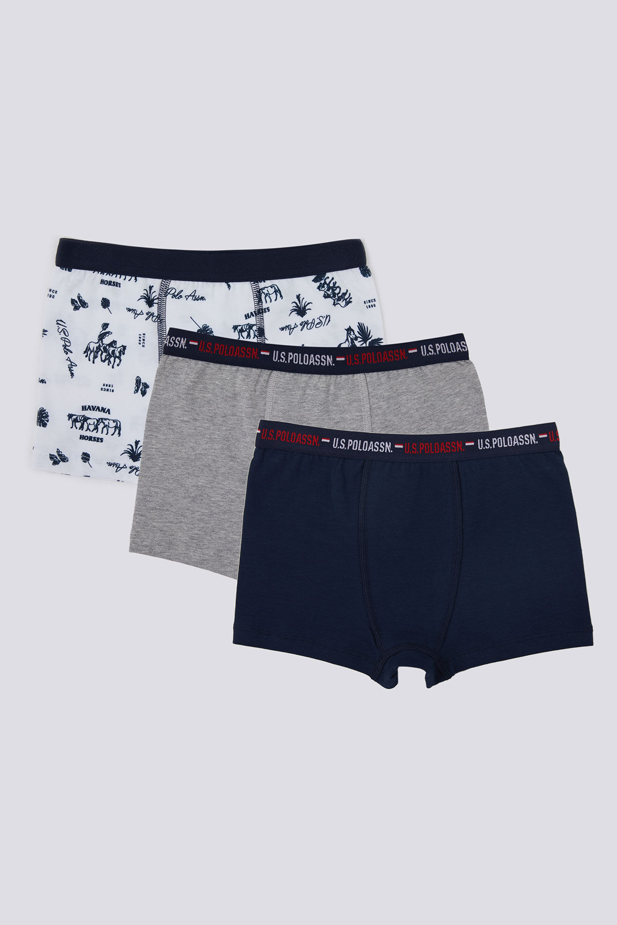 U.S. Polo Assn - U.S. Polo Assn. Erkek Çocuk Beyaz Boxer