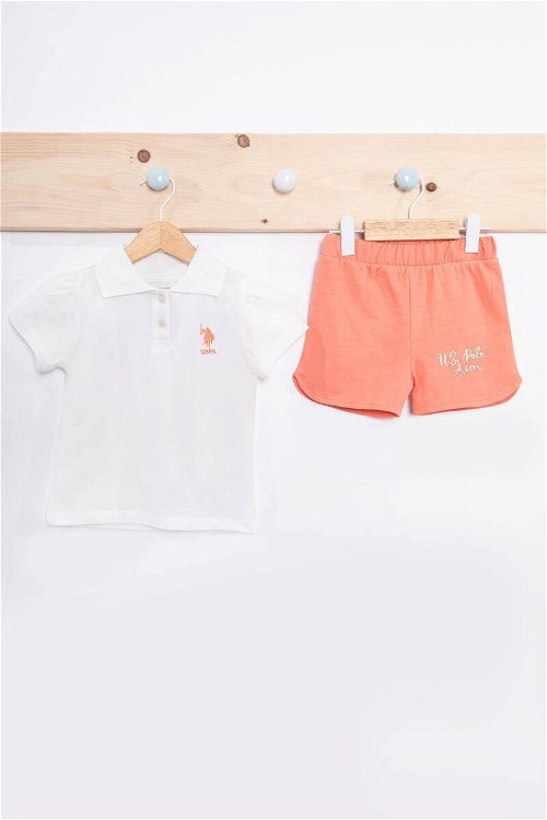 U.S. Polo 2'li Kız Bebek Krem Tshirt Takım