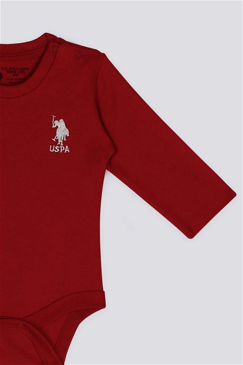 U.S. Polo Assn Lisanslı Bordo Kız Bebek Uzun Kol Body Zıbın