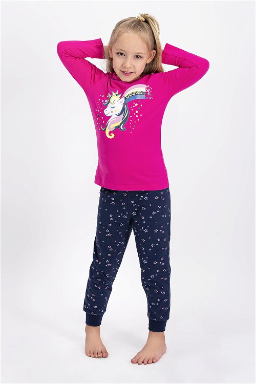 U.S. Polo Assn Lisanslı Fuşya Kız Çocuk Pijama Takımı