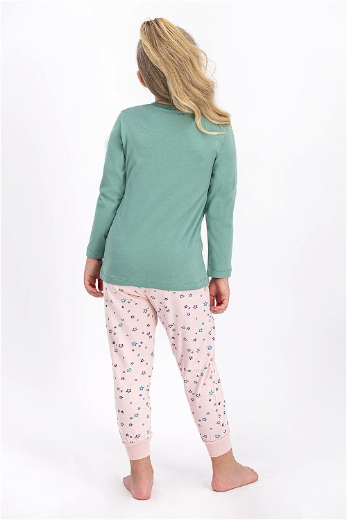 U.S. Polo Assn Lisanslı Mat Yeşil Kız Çocuk Pijama Takımı