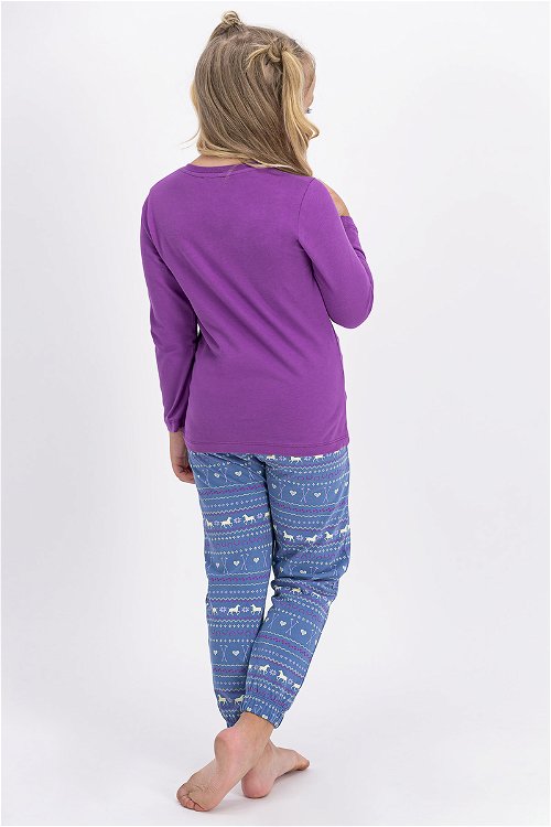U.S. Polo Assn Lisanslı Menekşe Kız Çocuk Pijama Takımı