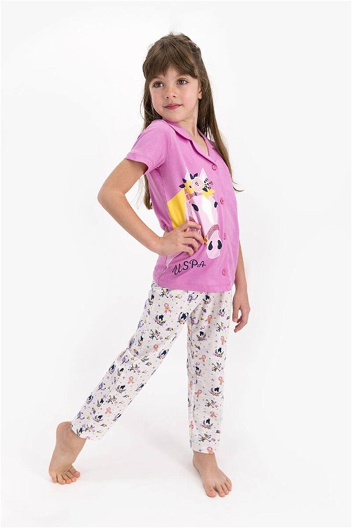 U.S Polo Lisanslı Orkide Kız Çocuk Gömlek Pijama