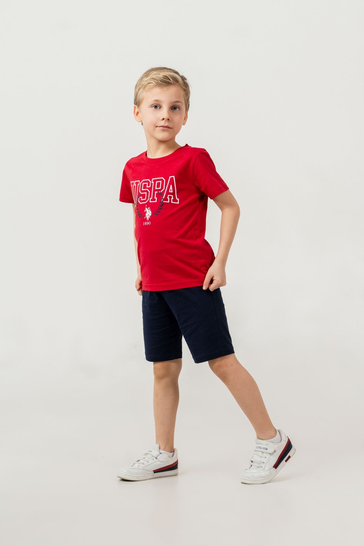 U.S. Polo Assn - U.S. Polo Assn. Erkek Çocuk Kırmızı Bermuda Takım