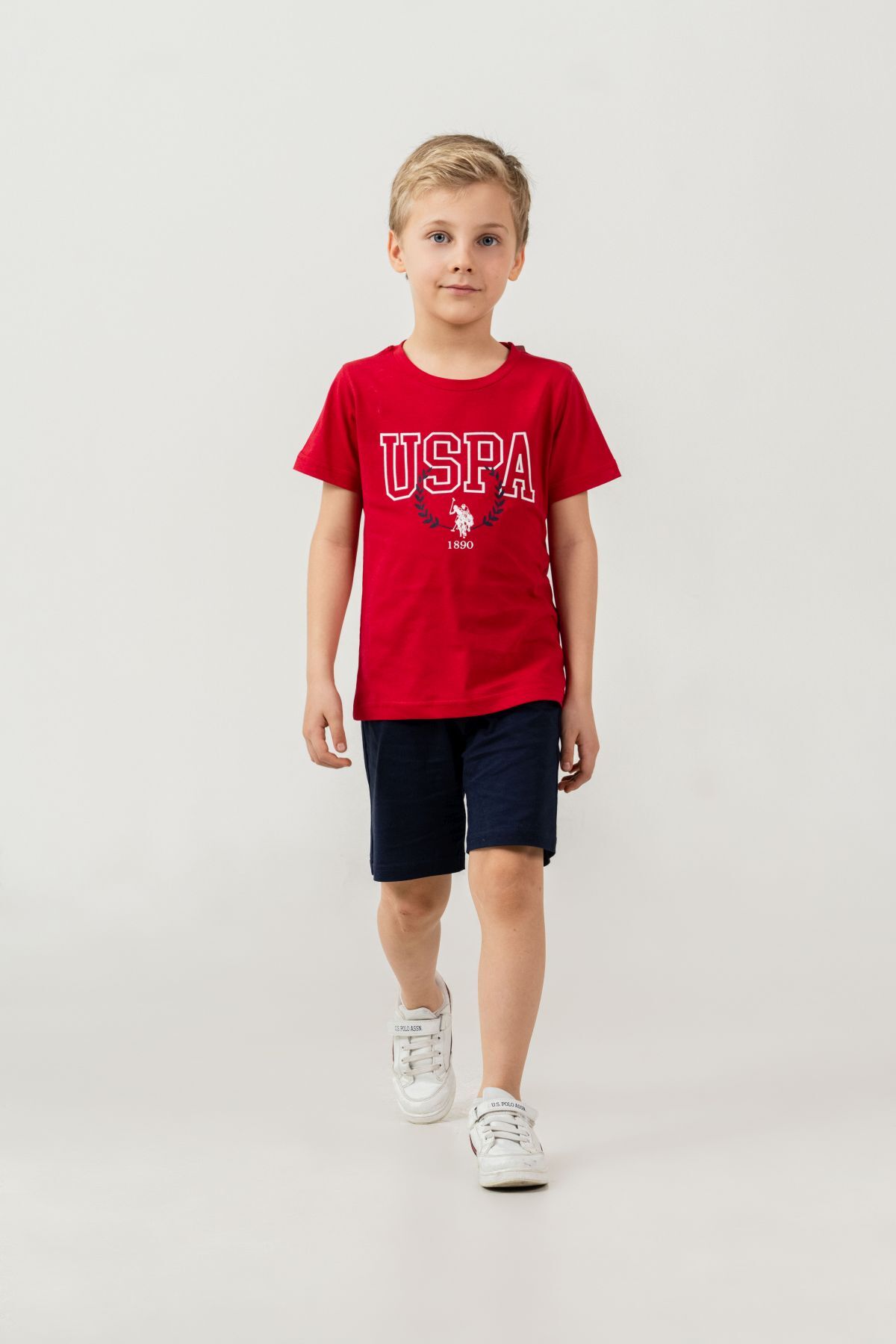 U.S. Polo Assn - U.S. Polo Assn. Erkek Çocuk Kırmızı Bermuda Takım (1)