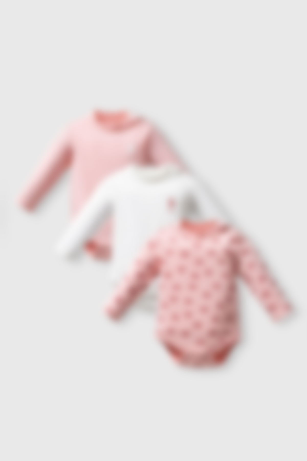U.S. Polo Assn - U.S. Polo Assn Kız Bebek Pembe 3'lü Badi Set