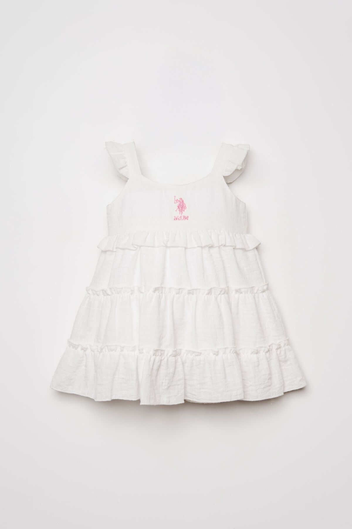 U.S. Polo Assn - U.S. Polo Assn. Kız Bebek Beyaz Elbise
