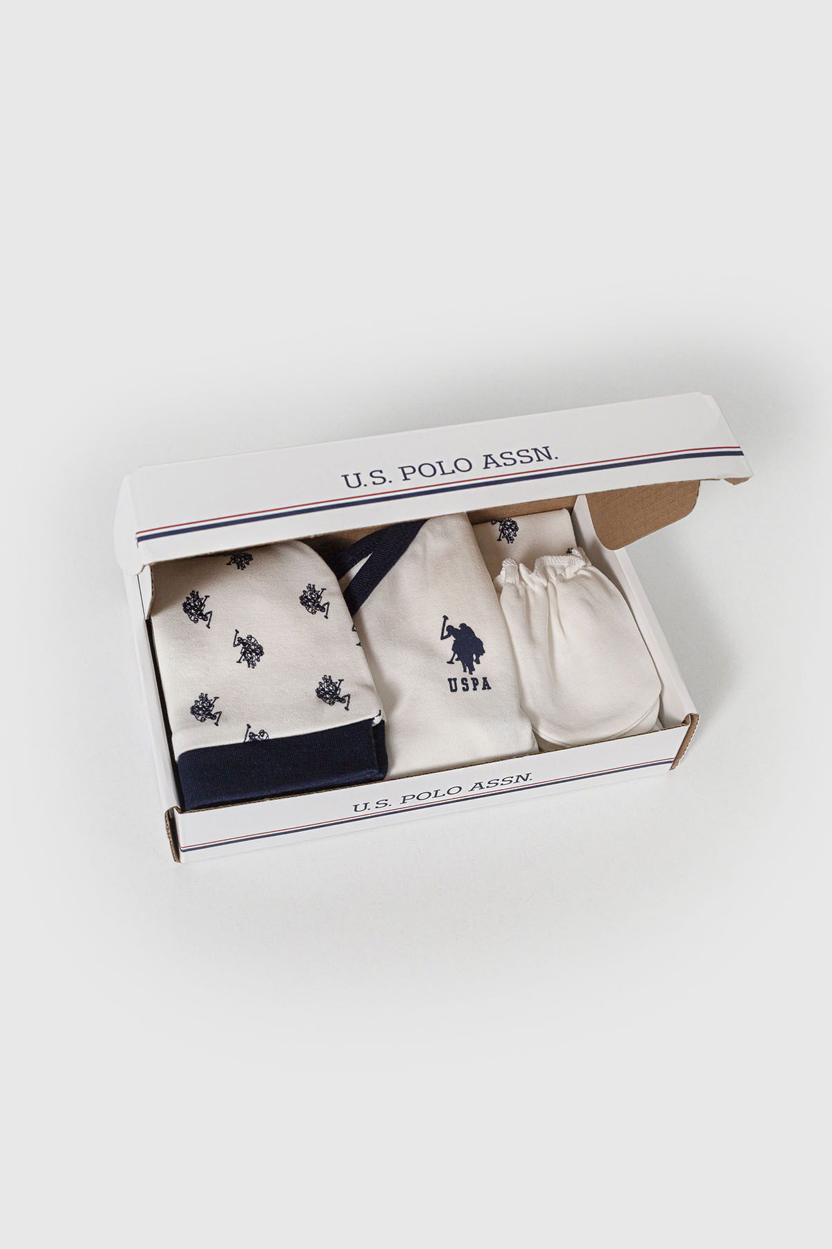 U.S. Polo Assn - U.S. Polo Assn Erkek Bebek Beyaz 5'li Hastane Çıkışı (1)