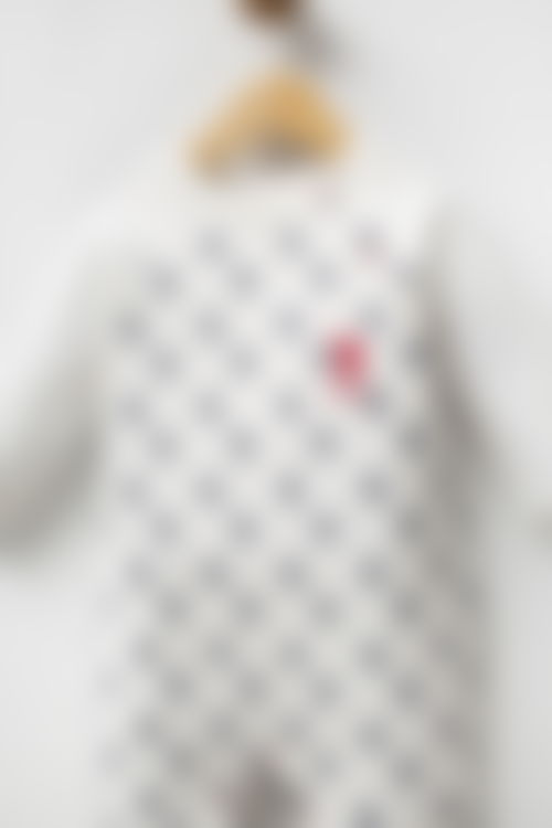 U.S. Polo Assn - U.S. Polo Assn Erkek Bebek Beyaz Tulum