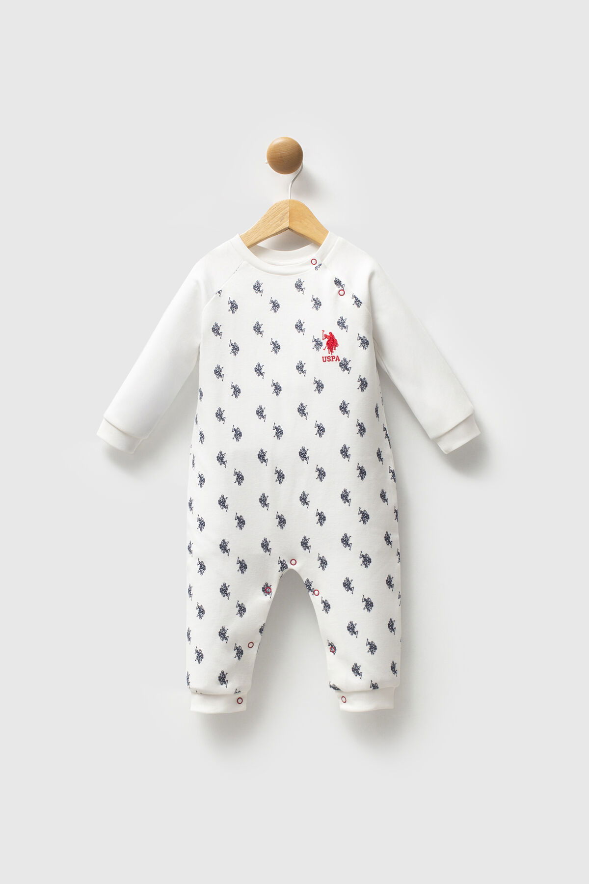 U.S. Polo Assn - U.S. Polo Assn Erkek Bebek Beyaz Tulum