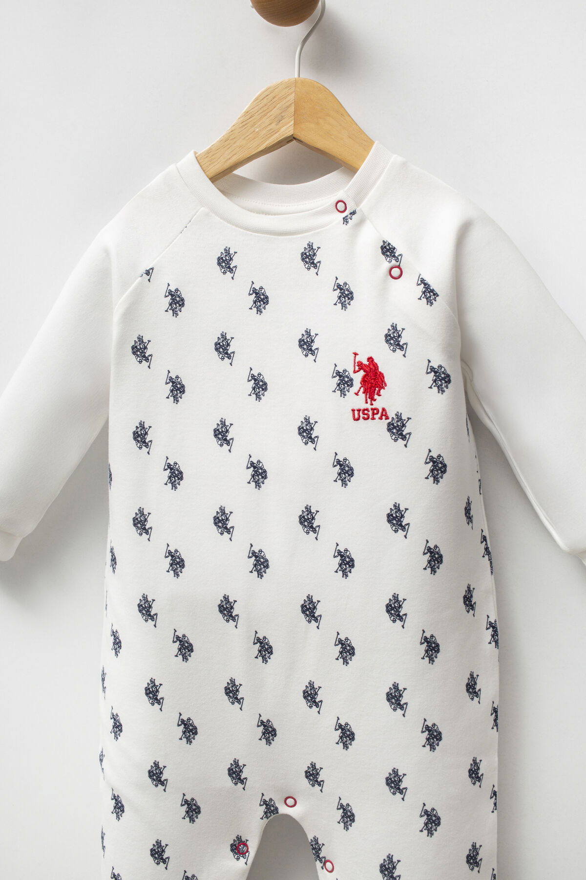 U.S. Polo Assn - U.S. Polo Assn Erkek Bebek Beyaz Tulum (1)