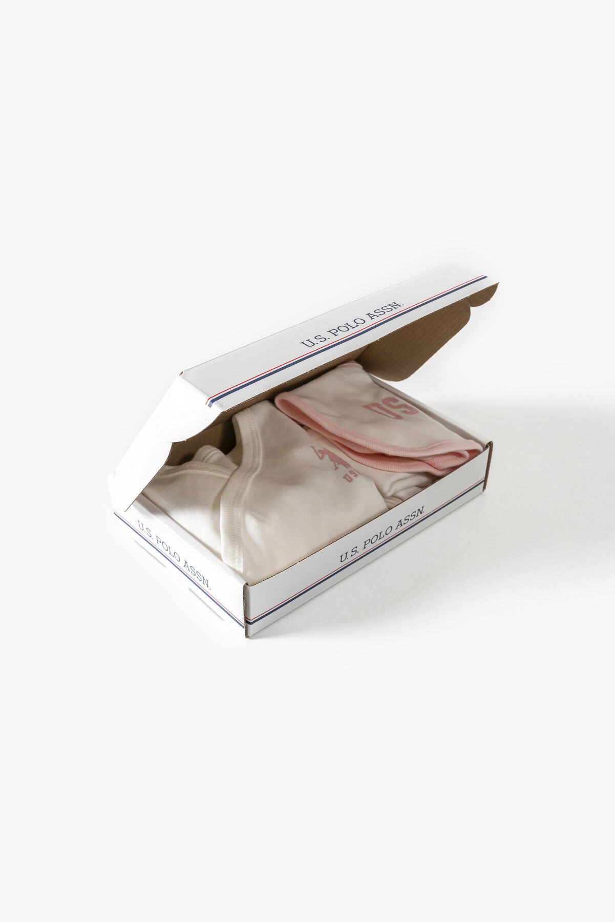 U.S. Polo Assn - U.S. Polo Assn Kız Bebek Beyaz 5'li Hastane Çıkışı (1)