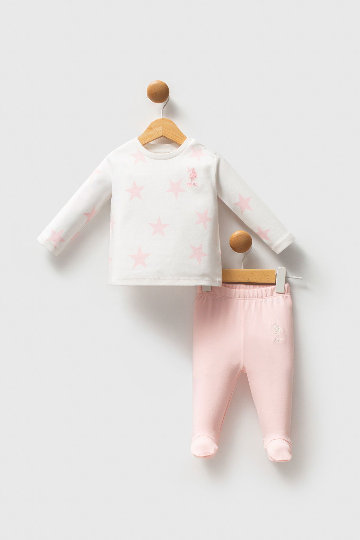 U.S. Polo Assn - U.S. Polo Assn Kız Bebek Beyaz Bebek Takımları