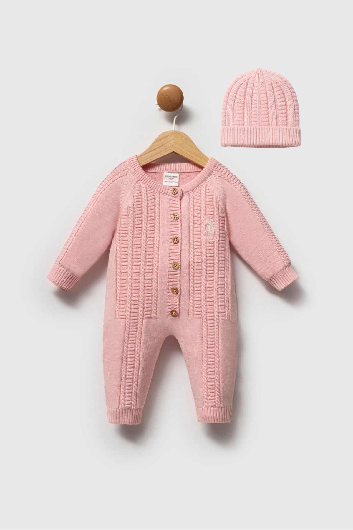 U.S. Polo Assn - U.S Polo Assn Kız Bebek Pembe Tulum