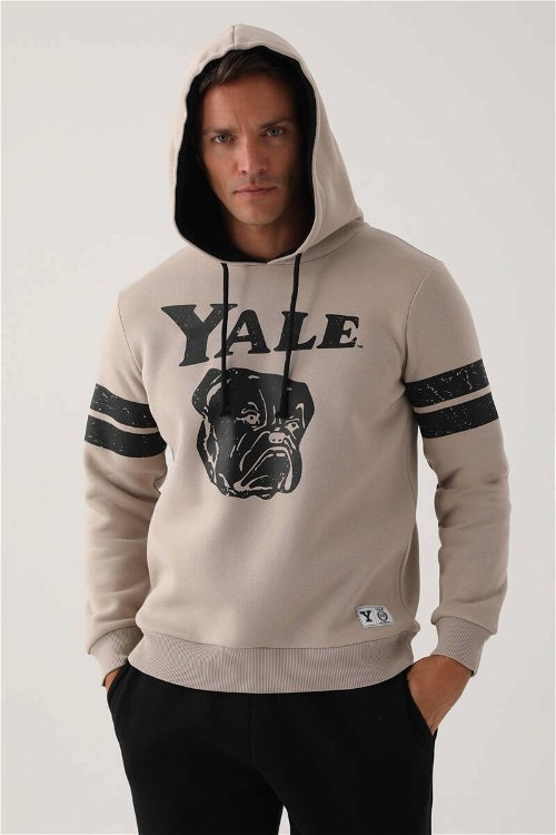Yale Bej Kol Baskı Detay Erkek Sweatshirt