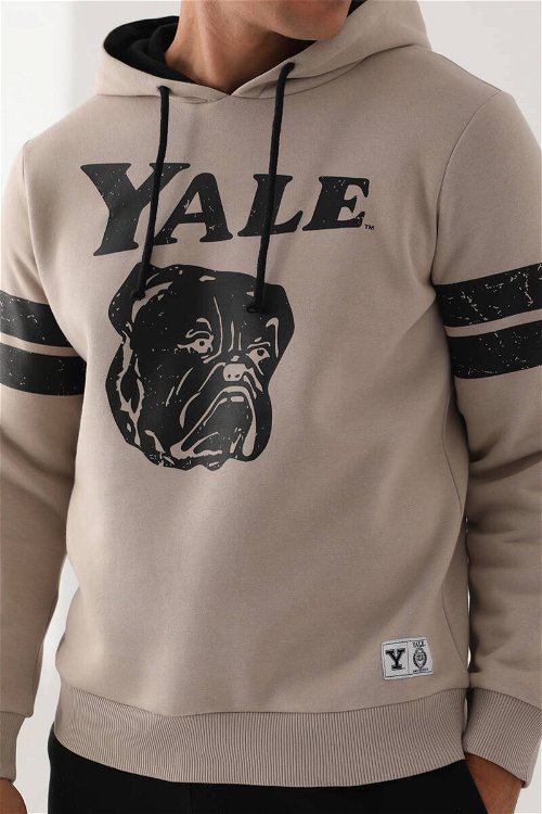 Yale Bej Kol Baskı Detay Erkek Sweatshirt