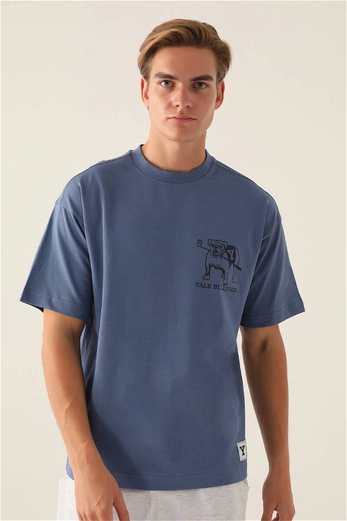 Yale Buldogs İndigo Erkek T-Shirt